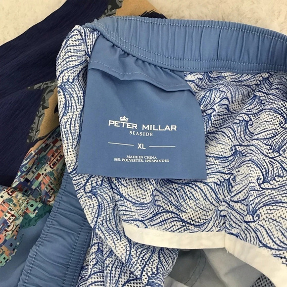 Peter Millar Men’s Rain showers Road To Riviera Beach Swim Trunks NWOT Size XL - Picture 9 of 10